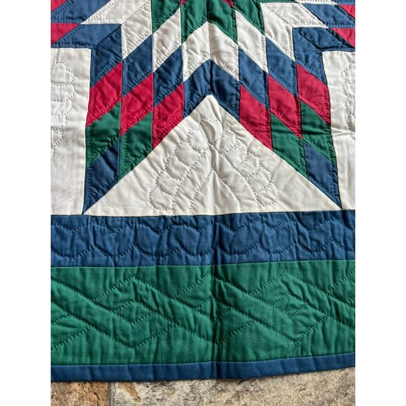Vtg Handmade Hand Embroidered Star Of Bethlehem Tapestry Quilt Wall Hanging 41" - Picture 5 of 10